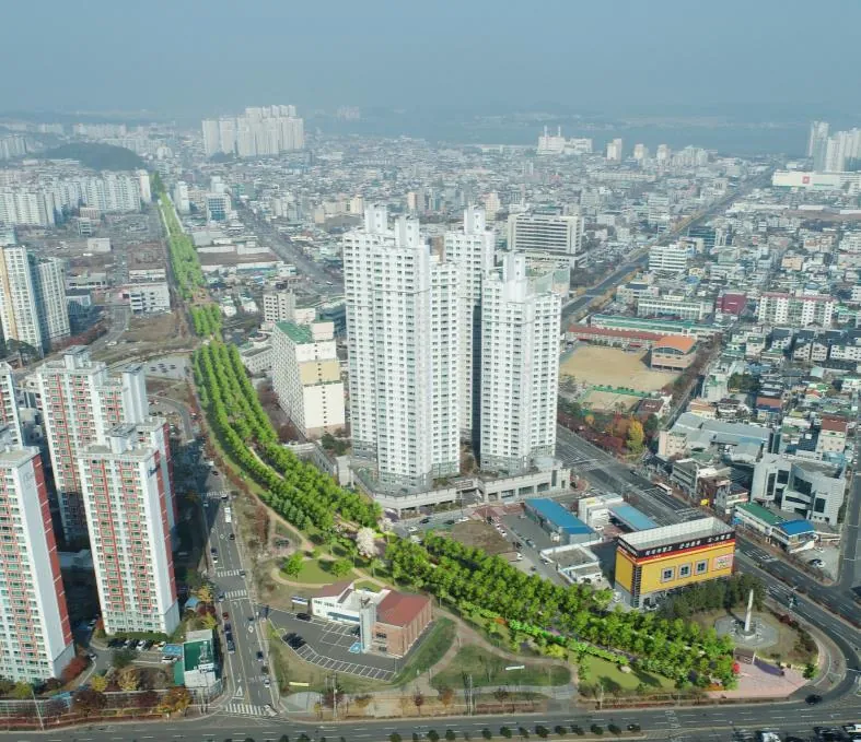 단지 앞 도시바람길숲 공원 항공사진